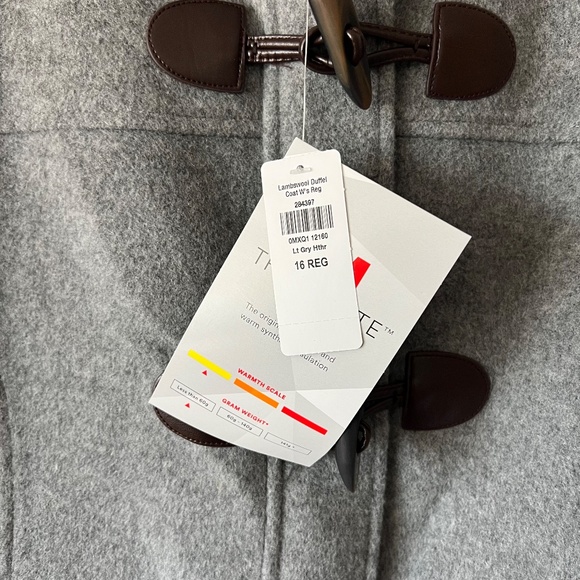 L.L. Bean Grey Women's Classic Lambswool Duffel Coat size 16 - Picture 5 of 8